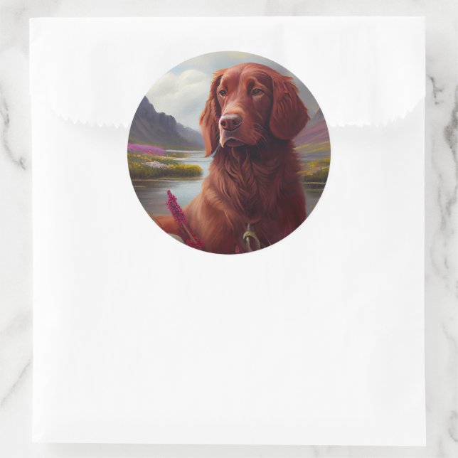 Irish Red on a Paddle: A Scenic Adventure Classic Round Sticker (Bag)