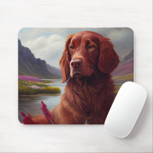 Irish Red on a Paddle: A Scenic Adventure Mouse Mat