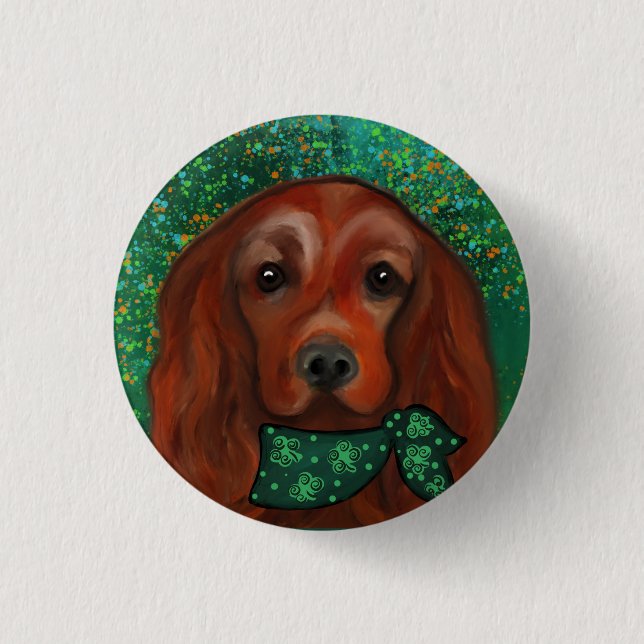 Irish Red Setter      3 Cm Round Badge (Front)