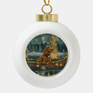Irish Red Setter Christmas Festive Voyage Ceramic Ball Christmas Ornament
