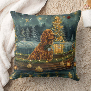 Irish Red Setter Christmas Festive Voyage Cushion