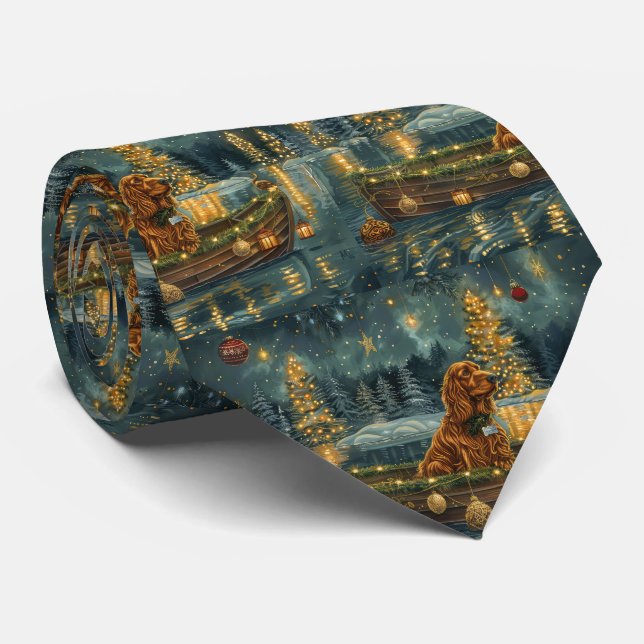 Irish Red Setter Christmas Festive Voyage Tie (Rolled)