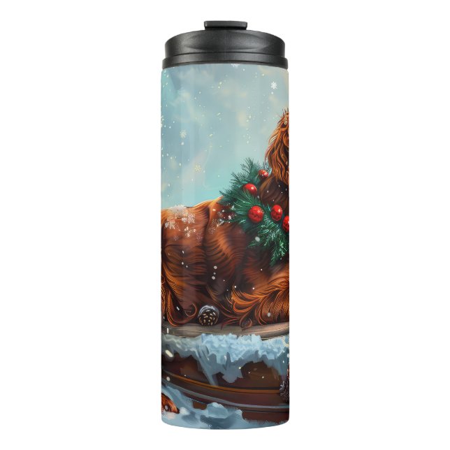 Irish Red Setter Dog Christmas Festive Thermal Tumbler (Front)