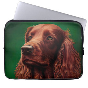 Irish Red Setter Dog in St. Patrick's Day Dress Laptop Sleeve