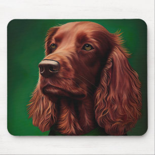Irish Red Setter Dog in St. Patrick's Day Dress Mouse Mat
