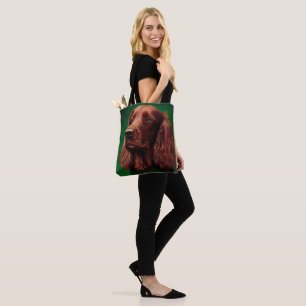 Irish Red Setter Dog in St. Patrick's Day Dress Tote Bag