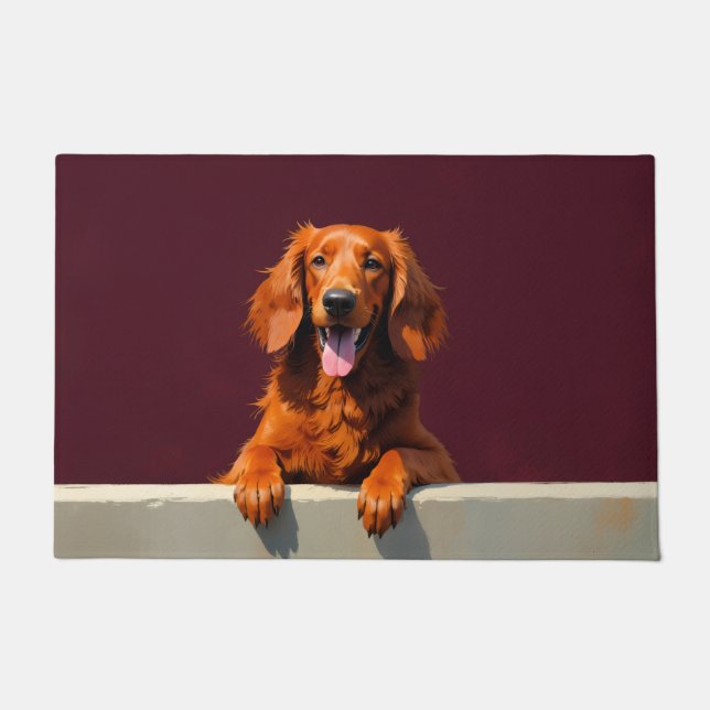 Irish Red Setter Doormat Art (Front)