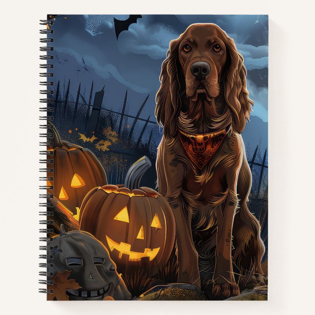 Irish Red Setter Halloween Spooky Notebook (Front)