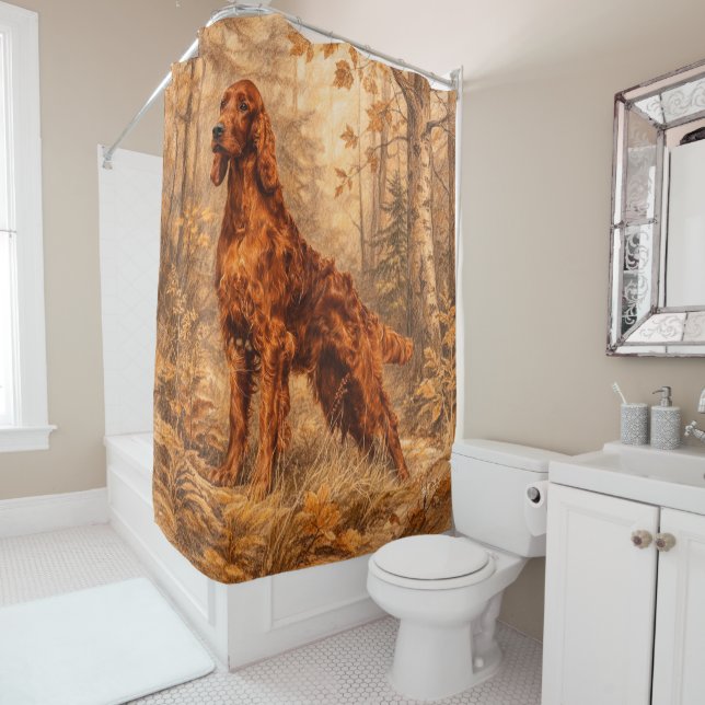 Irish Red Setter, Irish Setter Shower Curtain (In Situ)