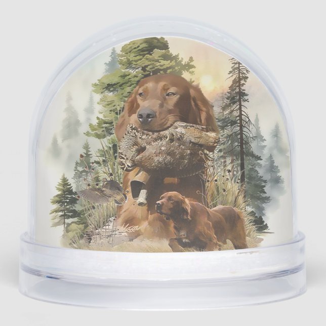 Irish Red Setter, Irish Setter Snowglobe (Front)