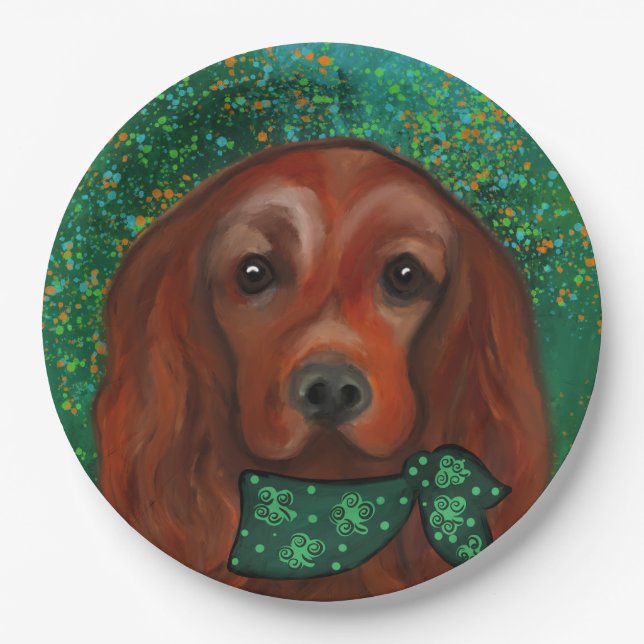 Irish Red Setter        Paper Plate (Front)