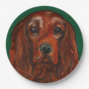 Irish Red Setter Paper Plate