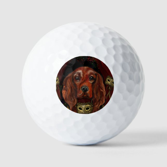 Irish Red Setter    Postcard Golf Balls (Front)
