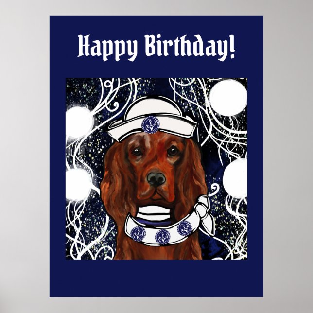 Irish Red Setter    Postcard Poster (Front)