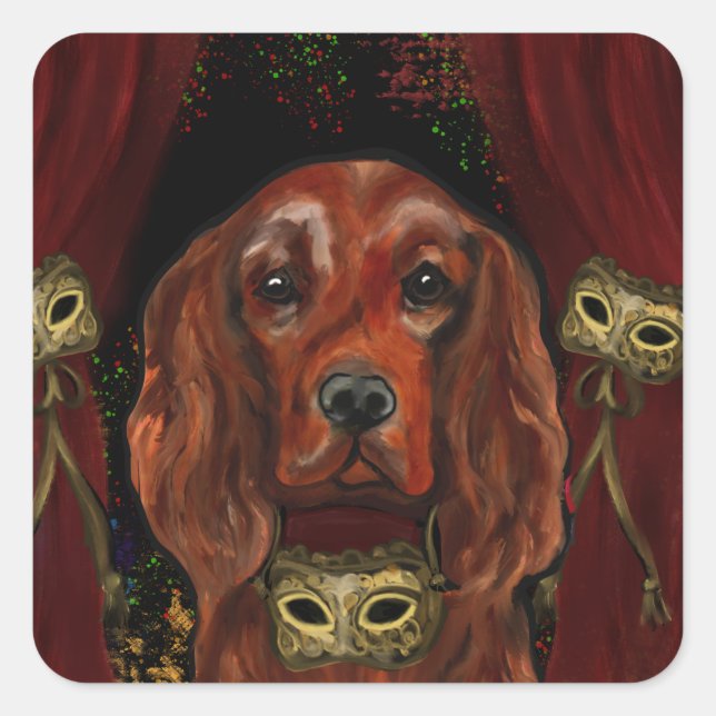 Irish Red Setter    Postcard Square Sticker (Front)