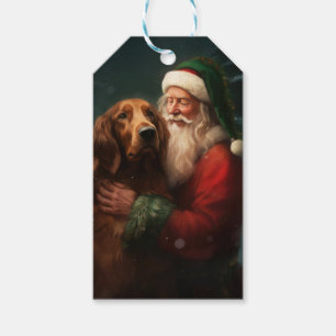 Irish Red Setter Santa Claus Festive Christmas Gift Tags