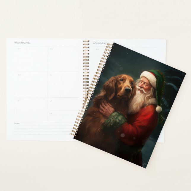 Irish Red Setter Santa Claus Festive Christmas Planner (Display)