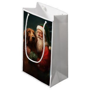 Irish Red Setter Santa Claus Festive Christmas Small Gift Bag