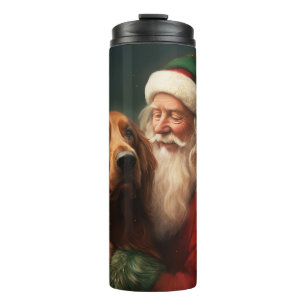 Irish Red Setter Santa Claus Festive Christmas Thermal Tumbler