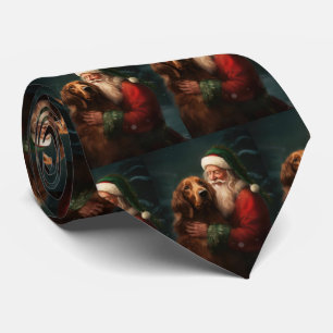 Irish Red Setter Santa Claus Festive Christmas Tie