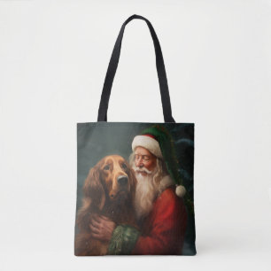 Irish Red Setter Santa Claus Festive Christmas Tote Bag