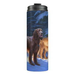 Irish Red Setter Snowy Sleigh Christmas Decor  Thermal Tumbler