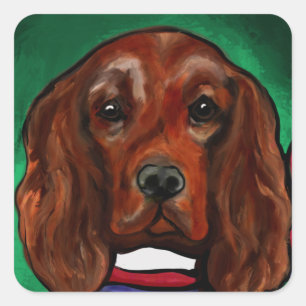 Irish Red Setter Square Sticker