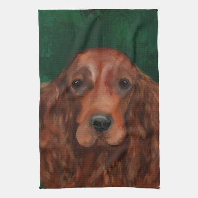 Irish Red Setter Tea Towel (Vertical)