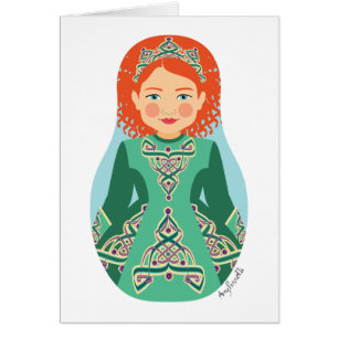 Irish Redhead Dancer Matryoshka Card