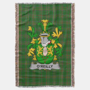 Irish Reilly or O_Reilly Coat of Arms Family Cres Throw Blanket