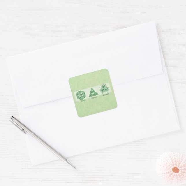 Irish Religious Friends Prayers and Blessings Square Sticker (Envelope)