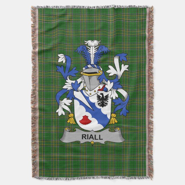  Irish Riall or Ryle Coat of Arms Family Crest Ire Throw Blanket (Front Vertical)