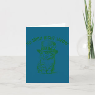 Irish right meow st patrick's day retro cute cat card