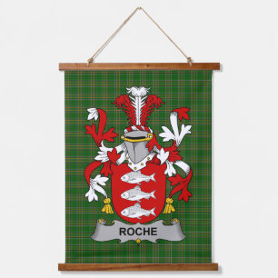 Irish Roche Coat of Arms Family Crest Hanging Tapestry