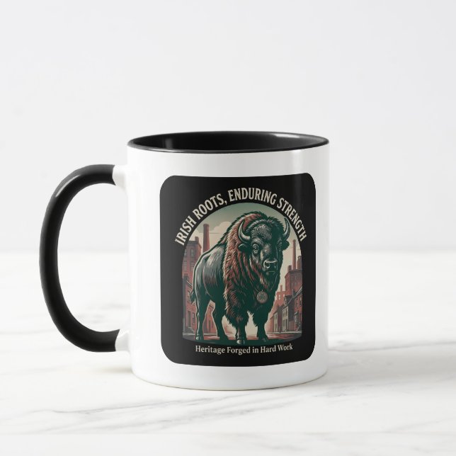 Irish Roots Enduring Strength Bison Mug (Left)