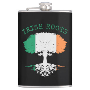 Irish Roots Family Tree Hip Flask