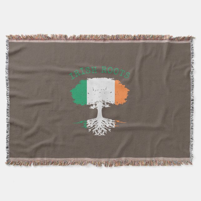 Irish Roots Family Tree  Throw Blanket (Front)