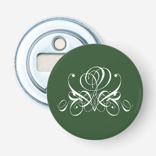 Irish Rose Button Bottle Opener