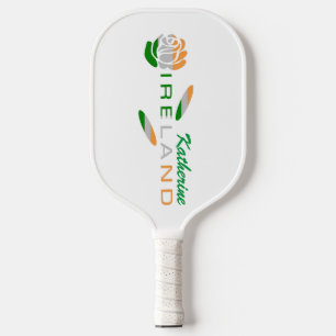 Irish Rose Flag Personalised Name  Pickleball Paddle