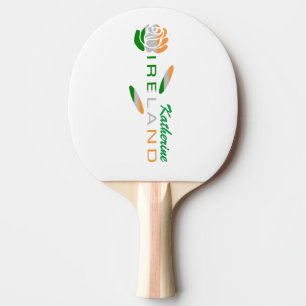Irish Rose Flag Personalised Name Ping Pong Paddle