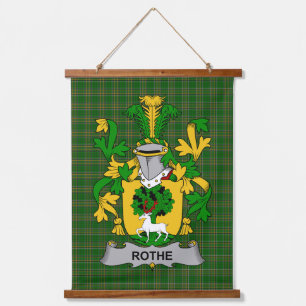 Irish Rothe Coat of Arms Family Crest Hanging Tapestry
