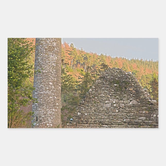Irish Round Towers over 1,000 years old Rectangular Sticker (Front)