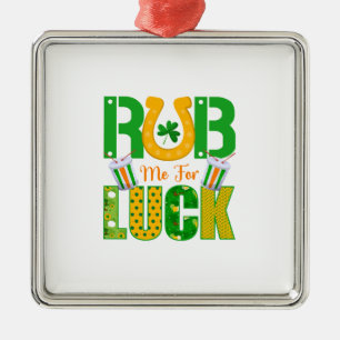 Irish Rub Me For Luck Metal Tree Decoration