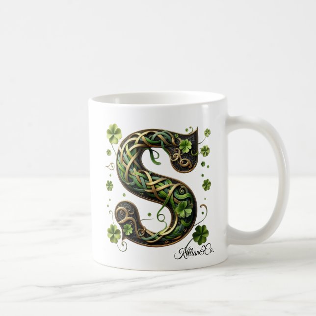 Irish S Monogram Coffee Mug (Right)