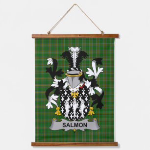 Irish Salmon Coat of Arms Family Crest Hanging Tapestry