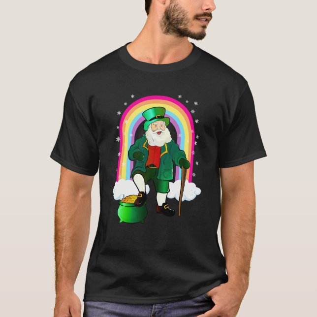 Irish Santa Claus Leprechaun Ireland Christmas Swe T-Shirt (Front)