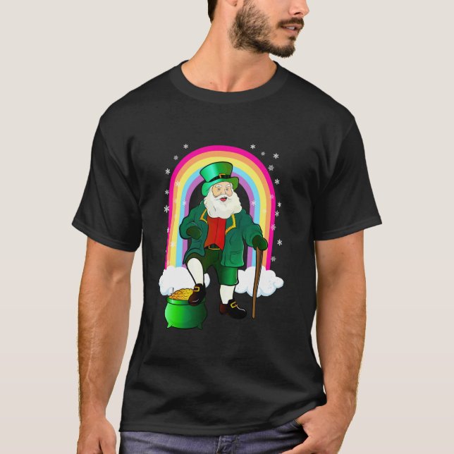 Irish Santa Claus Leprechaun Ireland Christmas  T-Shirt (Front)