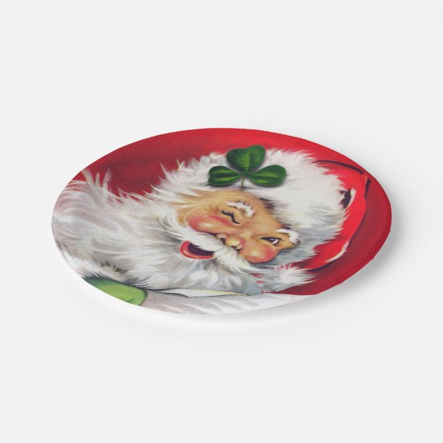 Irish Santa, Irish Christmas, Ireland, Irish Paper Plate (Angled)