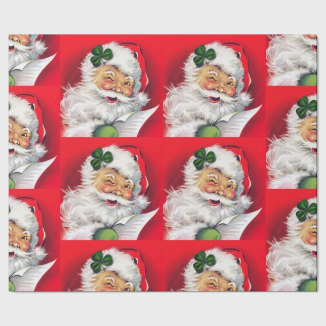 Irish Santa, Irish Christmas, Ireland, Irish Wrapping Paper (Seam)