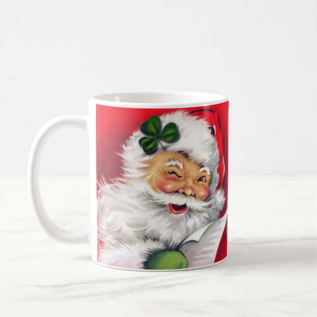 Irish Santa, Irish Christmas, Ireland Mug, Coffee Mug (Left)